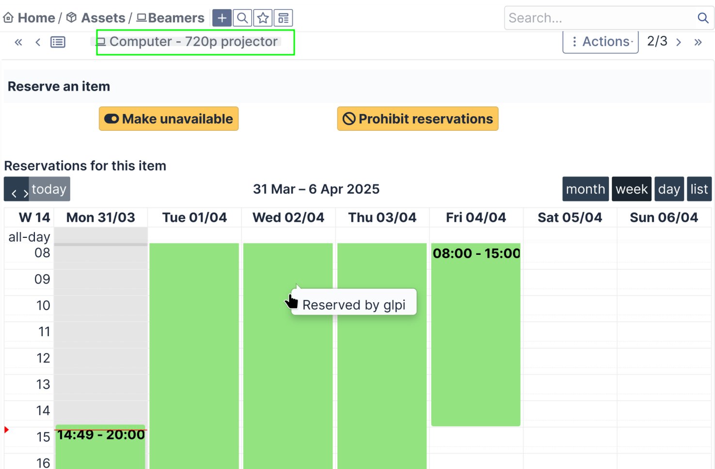 Calendrier individuel pour chacun de vos &eacute;quipements