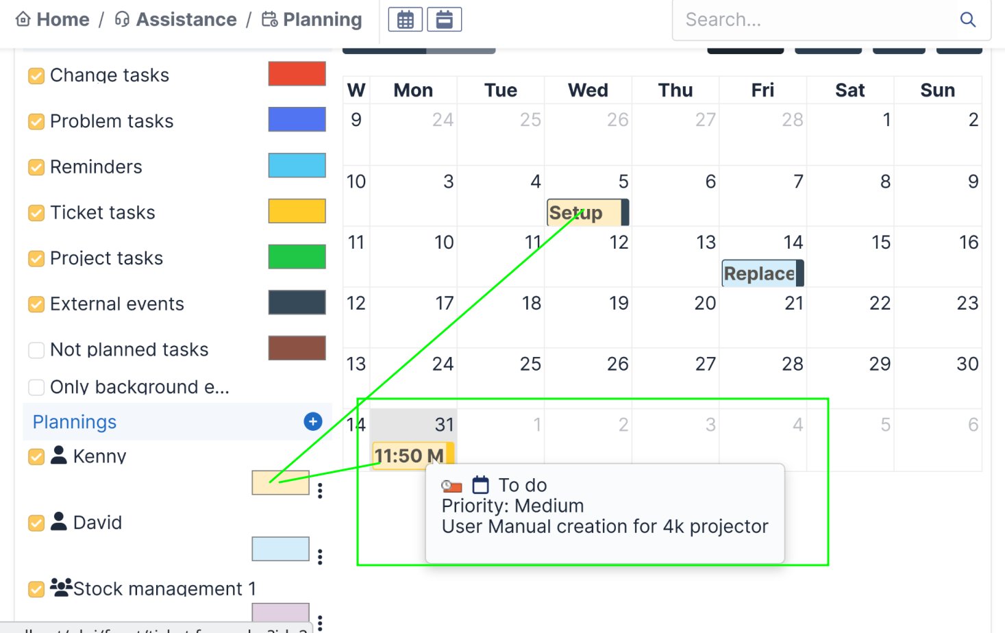 Planning global avec import et export de calendriers